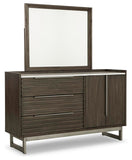 Arkenton Panel Bed with Mirrored Dresser and 2 Nightstands