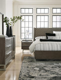 Arkenton Panel Bed with Mirrored Dresser and 2 Nightstands