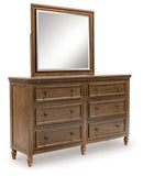 Sturlayne Upholstered Panel Bed, Dresser, Mirror and Chest