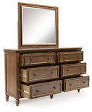 Sturlayne Upholstered Panel Bed, Dresser and Mirror