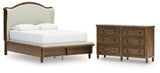 Sturlayne Upholstered Panel Bed and Dresser