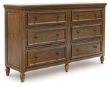 Sturlayne Upholstered Panel Bed, Dresser and 2 Nightstands