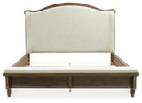 Sturlayne Upholstered Panel Bed, Dresser, Mirror and 2 Nightstands