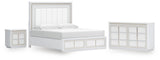 Chalanna Upholstered Storage Bed, Dresser and Nightstand