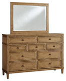 Sharlance Upholstered Panel Bed, Dresser and Mirror