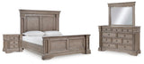 Blairhurst Panel Bed with Mirrored Dresser and Nightstand