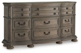 Ardenfield Upholstered Sleigh Bed and Dresser