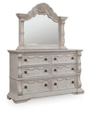 Bruchandi Upholstered Panel Bed, Dresser and Mirror
