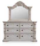 Bruchandi Upholstered Panel Bed, Dresser and Mirror