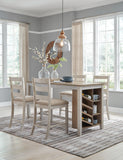 Skempton Counter Height Dining Table and 4 Bar Stools