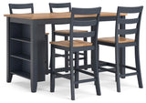 Millbrook Counter Height Dining Table and 4 Barstools
