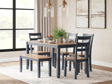 Millbrook Dining Table with 4 Chairs and Bench (Set of 6)