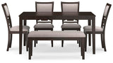 Sterling Dining Table and 4 Chairs and Bench (Set of 6)