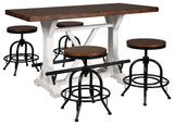 Valebeck Counter Height Dining Table and 4 Bar Stools