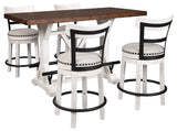 Valebeck Counter Height Dining Table and 4 Barstools Set