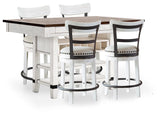 Valebeck Counter Height Dining Table and 4 Barstools