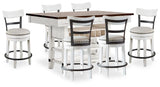 Valebeck Counter Height Dining Table and 6 Barstools