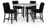 Mervannie Counter Height Dining Table and 4 Barstools