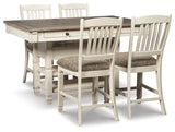 Bolanburg Counter Height Dining Table and 4 Barstools with Display Cabinet
