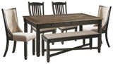 Pinehurst Dining Table with 4 Chairs and Bench