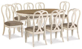 Realyn Oval Extendable Dining Table and 8 Chairs