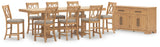Havonplane Counter Height Extendable Dining Table and 8 Barstools with Storage