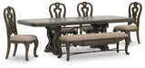 Maylee Extension Dining Table, 4 Chairs and Bench