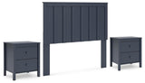 Simmenfort Panel Headboard and 2 Nightstands