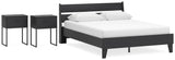 Socalle Panel Platform Bed and 2 Nightstands