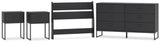 Socalle Panel Headboard, Dresser and 2 Nightstands