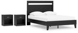 Finch Panel Platform Bed with 2 Nightstands