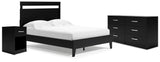 Finch Panel Platform Bed with Dresser and Nightstand