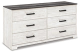 Shawburn Crossbuck Panel Headboard, Dresser and 2 Nightstands
