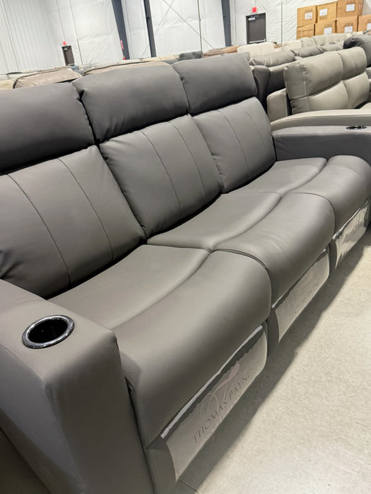 81” Manual Triple Recliner with Fold Down Center Console with Power USB and plug in