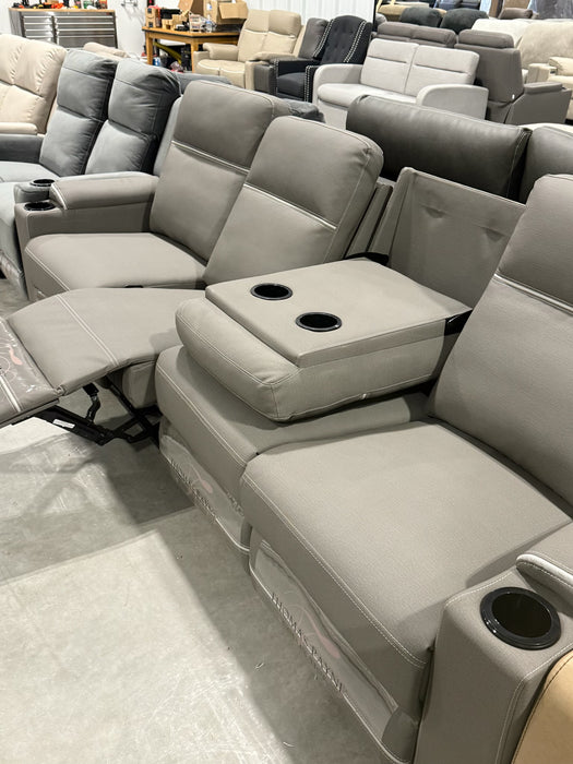 104” Manual Quadruple Recliner with Fold Down Center Console
