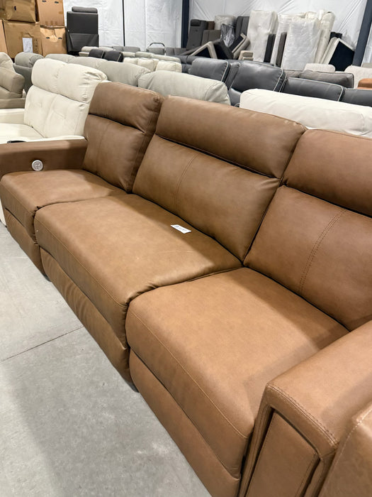 92” Manual Reclining Sofa with Oversized Center Reclining Chair with Heat/Lights/USB