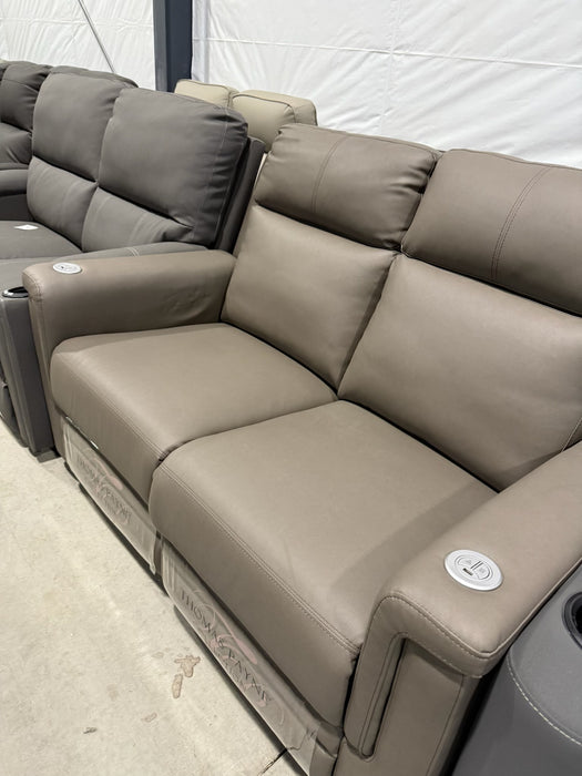 58” Manual Dual Recliner with Heat/Lights/USB