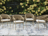 Orchard Beach Outdoor Arm Chair with Cushion (Set of 4)