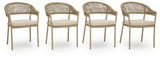 Orchard Beach Outdoor Arm Chair with Cushion (Set of 4)