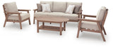 Grover Beach Outdoor Sofa and 2 Chairs with Coffee Table