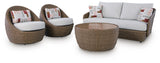 Double Point Outdoor Sofa, Loveseat and 2 Lounge Chairs with Coffee Table