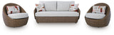 Double Point Outdoor Sofa, Loveseat and 2 Lounge Chairs with Coffee Table