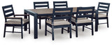 East Beach Outdoor Dining Table and 6 Chairs