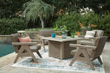 Cliff Trails Outdoor Fire Pit Table and 4 Chairs