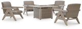 Cliff Trails Outdoor Fire Pit Table and 4 Chairs