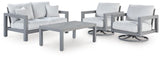 Hurley Park Outdoor Loveseat and 2 Lounge Chairs with Coffee Table