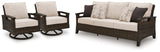 Monterey Point Outdoor Sofa with 2 Lounge Chairs