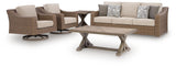Laguna Heights Outdoor Sofa and 2 Lounge Chairs with Coffee Table and End Table