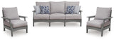 Cove Beach Outdoor Sofa with 2 Lounge Chairs