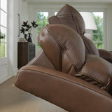 VonRyan Dual Power Leather Reclining Sofa and Loveseat